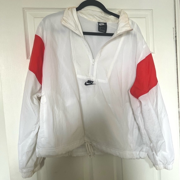 Nike Jackets & Blazers - Nike Women's White and Coral Windbreaker Jacket